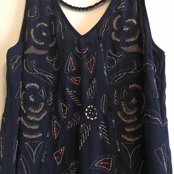 Free People Sequin Navy Dress - Picture 5 of 6